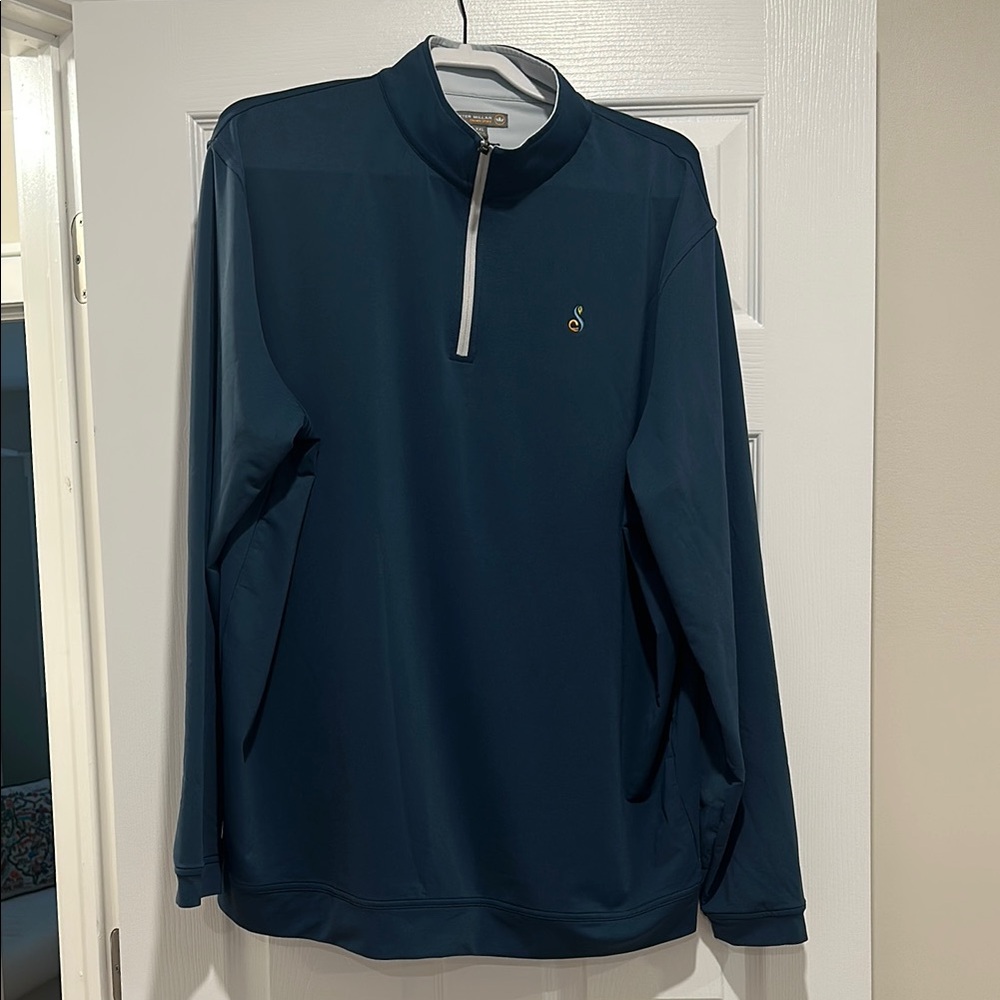 Men's Peter Millar, Navy Quarter-Zip Pullover, XXL, Like New